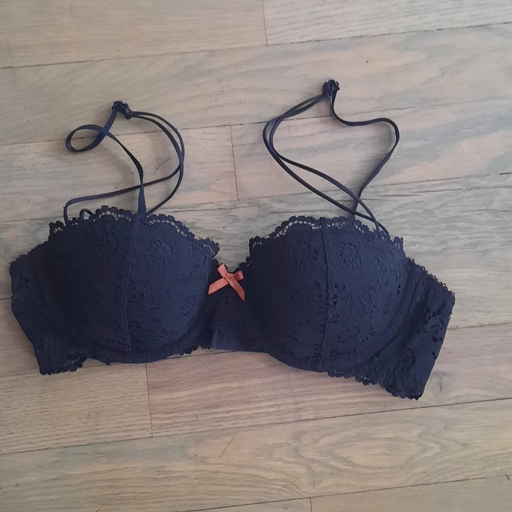 New WOT Heidi Klum Intimates Underwire Contour Balconette Bra Black 34B